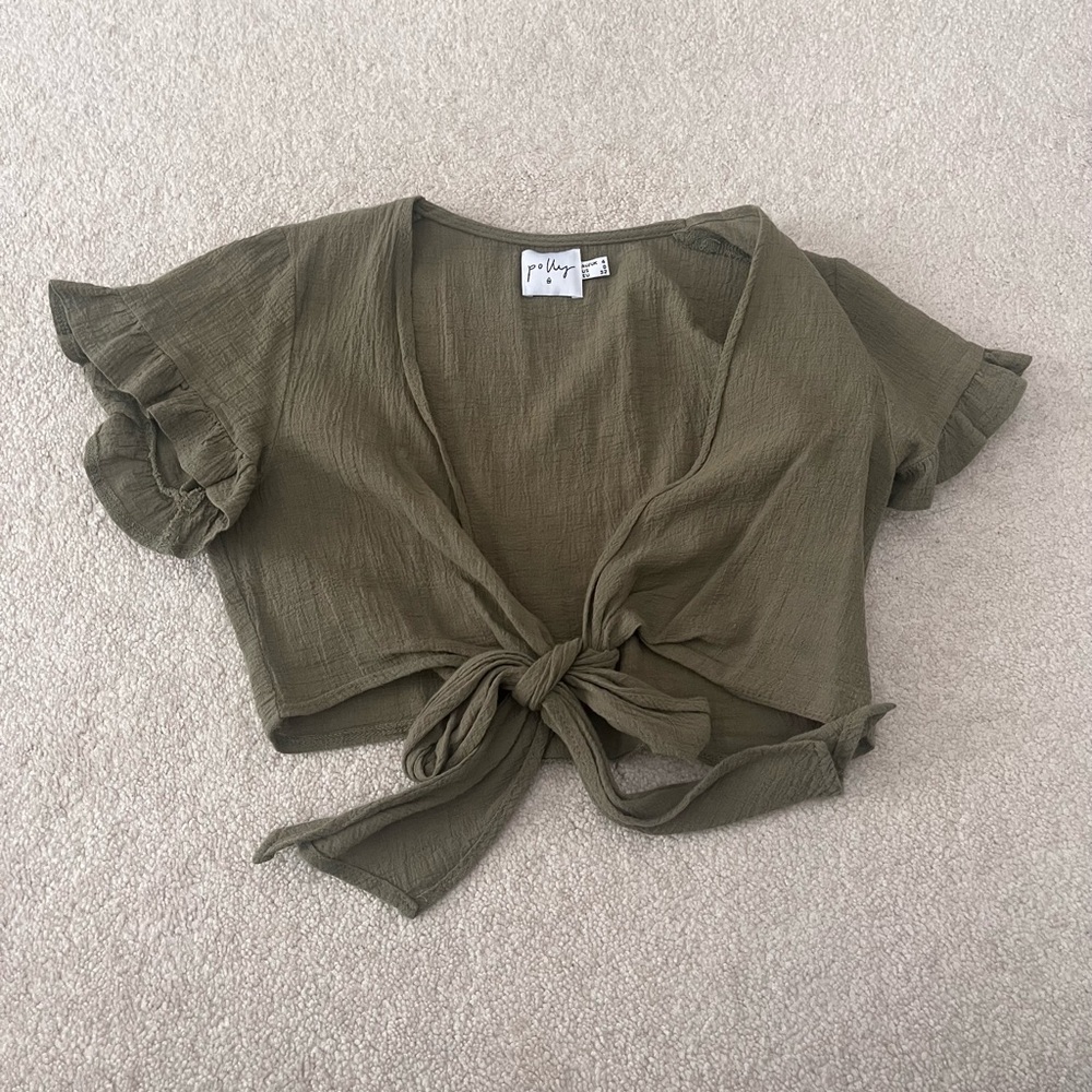 Princess Polly Green Honey Honey Tie Up Top
